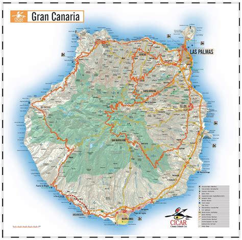 Stadtplan von Gran Canaria | Detaillierte gedruckte Karten von Gran ...