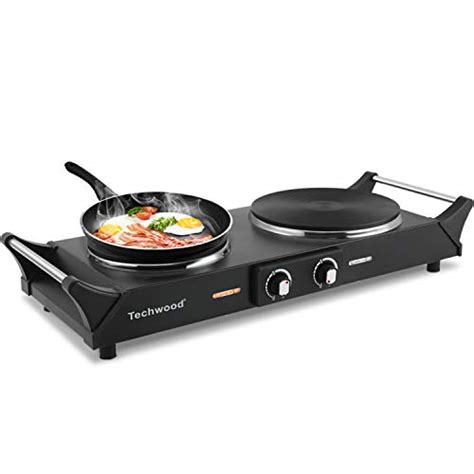 Techwood 1800W Hot Plate Portable Electric Stove Countertop Double ...