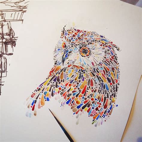 Animal dotted paintings by Ana Enshina ~ craft art ideas