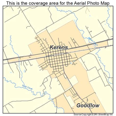 Aerial Photography Map of Kerens, TX Texas