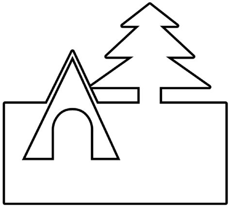 Tent And Tree Outline Clip Art at Clker.com - vector clip art online ...