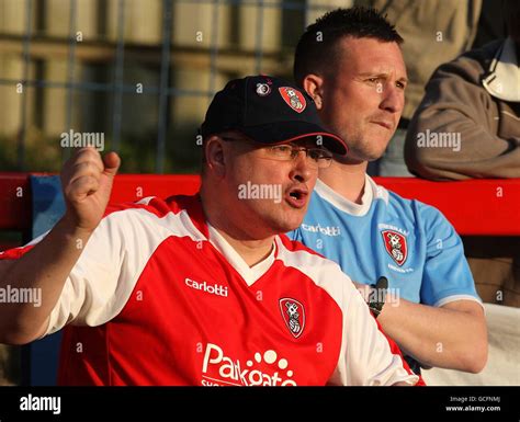 Rotherham united fans show their support in the stands hi-res stock ...