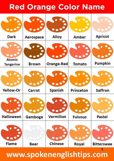 Looking forward to knowing the shades of the red orange color name. As ...