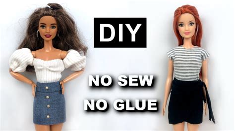 Diy Barbie Hacks And Crafts Making Easy Clothes No Sew No Glue For ...