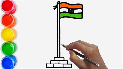 Tiranga drawing for kids // India flag drawing easy step by step ...