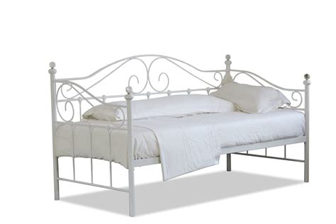 Single Metal Sofa Bed Frame 3ft In White - Home Treats UK