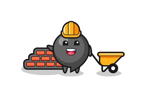 Cartoon character of comma symbol as a builder 8087282 Vector Art at ...