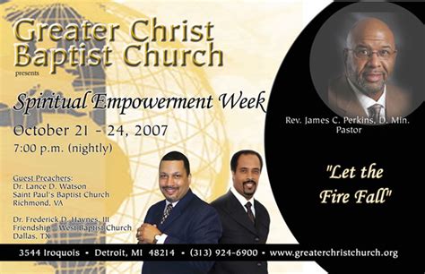 Greater Christ Baptist Church presents Spiritual Empowerment Week (Oct ...