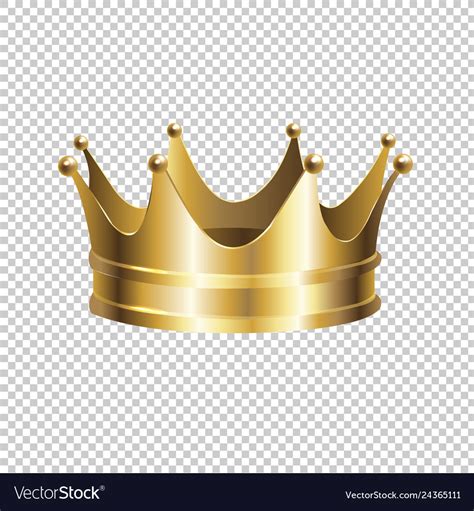 Golden crown isolated transparent background Vector Image