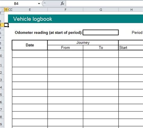 Vehicle Log Book Format Excel Spreadsheet - | Excel spreadsheets, Book ...