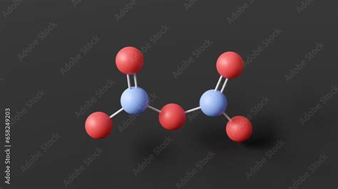 dinitrogen pentoxide molecule, molecular structure, binary nitrogen ...