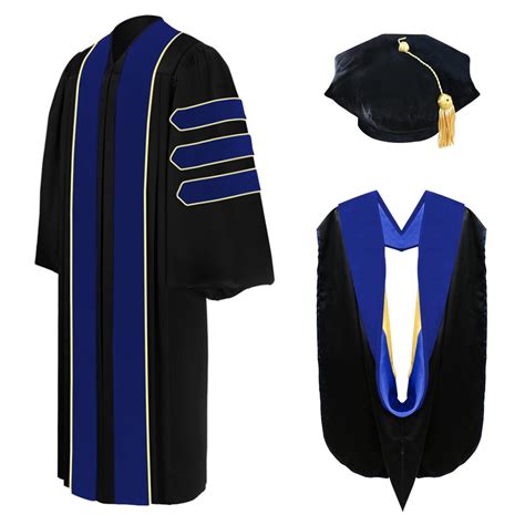 Deluxe PhD Doctoral Graduation Tam, Gown & Hood Package - PhD Blue ...