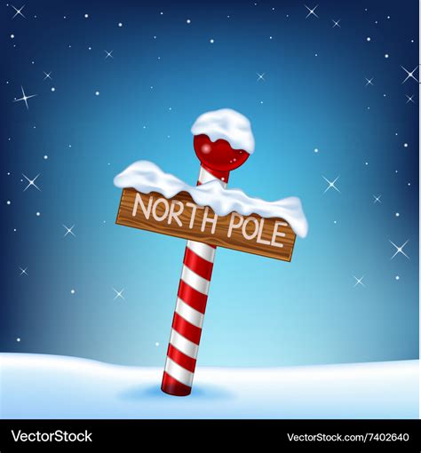 A christmas of north pole wooden si Royalty Free Vector