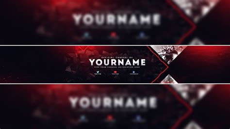 Red and Black Youtube Banner Templates