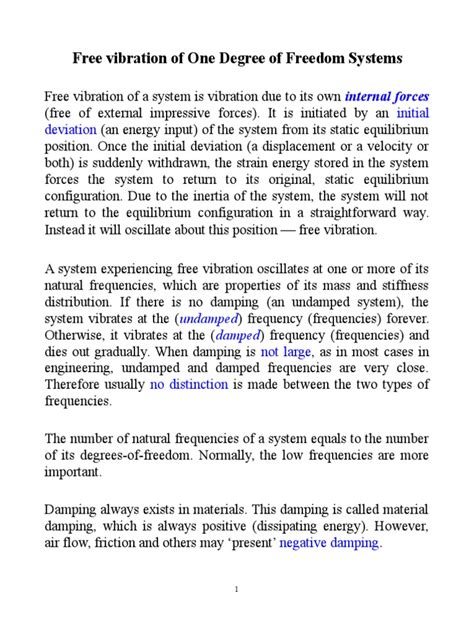 Free Vibration | PDF | Mechanics | Physics