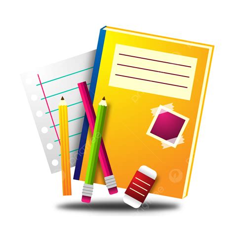 School Stationary Supplies Cartoon 3d Design, Cartoon Clipart, 3d ...