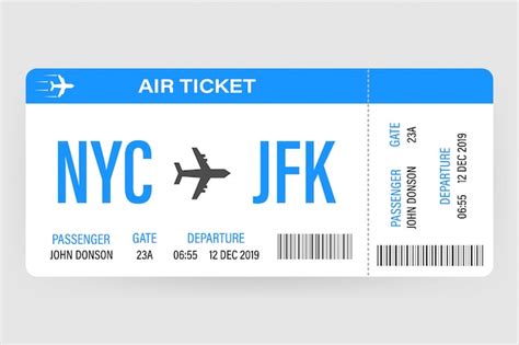 Premium Vector | Modern and realistic airline ticket design with flight ...