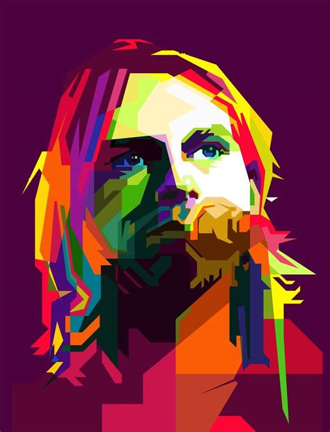 Kurt Cobain Pop Art WPAP Style Illustration New Media by Fariza ...