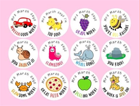 X35 Personalised Well Done Fun Pun TEACHER STICKERS Teacher - Etsy UK