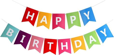 Fecedy Colorful Happy Birthday Banner Bunting : Amazon.ca: Toys & Games