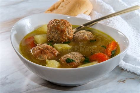 Russian Frikadeller Meatball Soup Stock Photo - Image of parsley ...