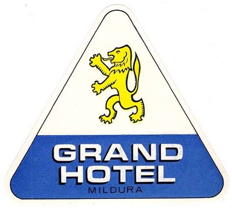 Australia Mildura GRAND Hotel | Vintage hotels, Grand hotel, Luggage labels