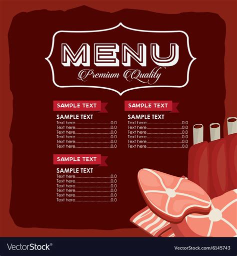 Meat menu Royalty Free Vector Image - VectorStock