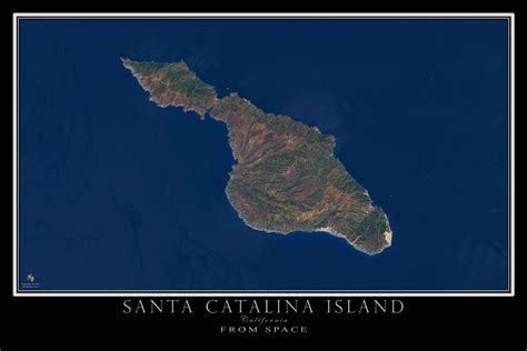 The Santa Catalina Island California Satellite Poster Map | Catalina ...