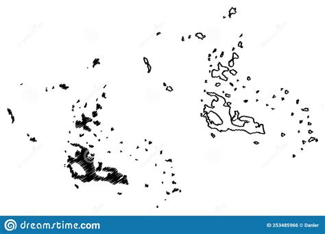 Dahlak Archipelago State of Eritrea, Red Sea Map Vector Illustration ...