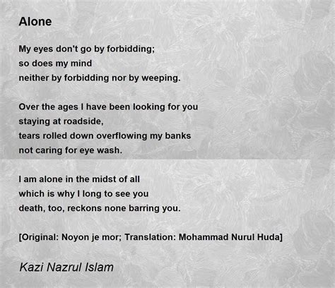 Alone Poem by Kazi Nazrul Islam - Poem Hunter