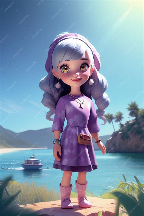 Premium AI Image | a cartoon character with a boat in the background.