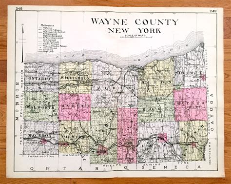 Antique Wayne County New York 1912 New Century Atlas Map | Etsy