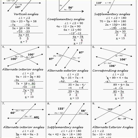 Parallel Lines Cuta Transversal Worksheet Answer Key — db-excel.com