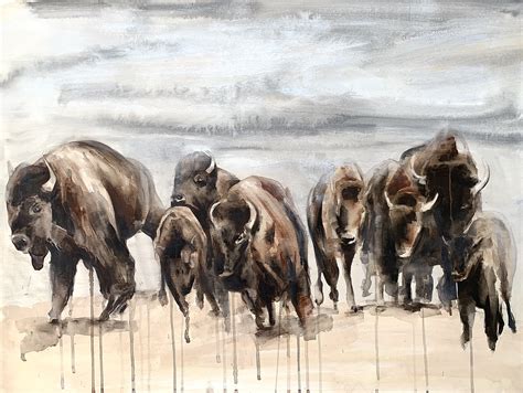 Buffalo Herd Painting