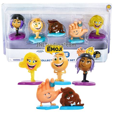 The Emoji Movie 2 Tall Inch Figure Set - JAILBREAK, GENE, POOP, HI-5 ...