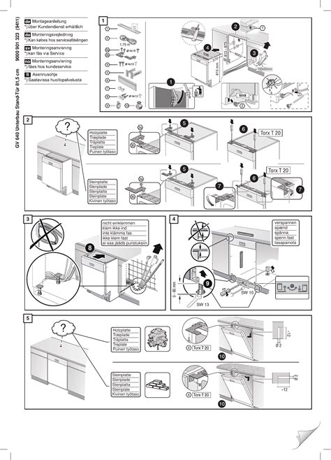 Bosch Built-under dishwasher Serie | 2 Installation instructions | Manualzz