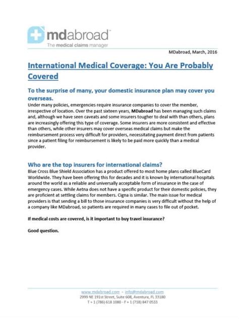 International Medical Coverage: You Are Probably Covered