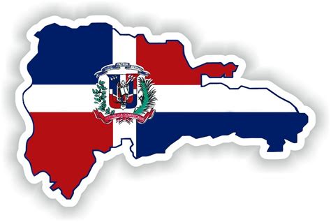 Dominican Republic Map Flag Vinyl Sticker High resolution Quality ...