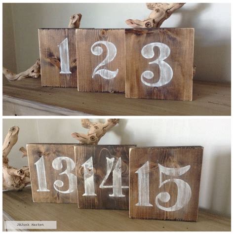 Rustic Wood Table Numbers Table Numbers Wedding Table