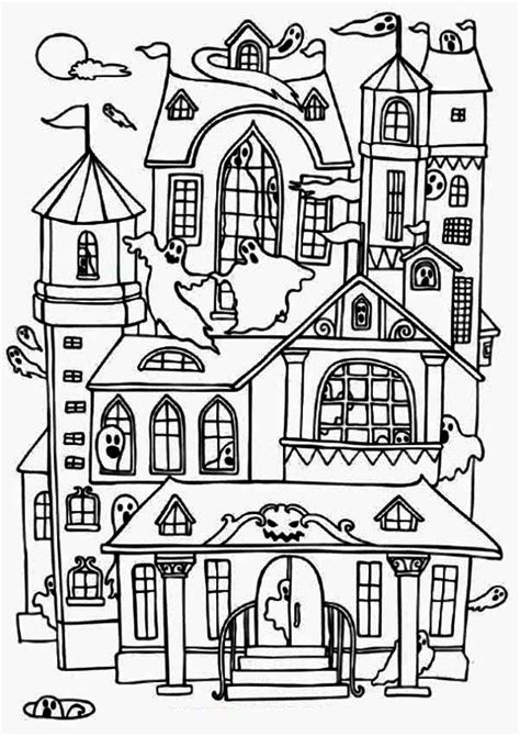 Free Printable Haunted House Coloring Pages For Kids | House colouring ...