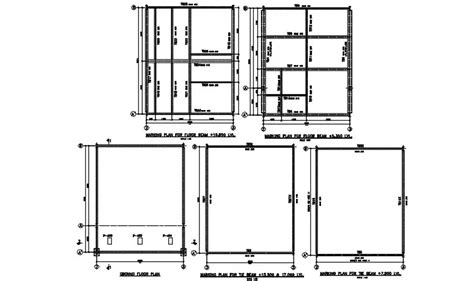 Ground floor plan and marking plan of tie beam and floor beam has given ...