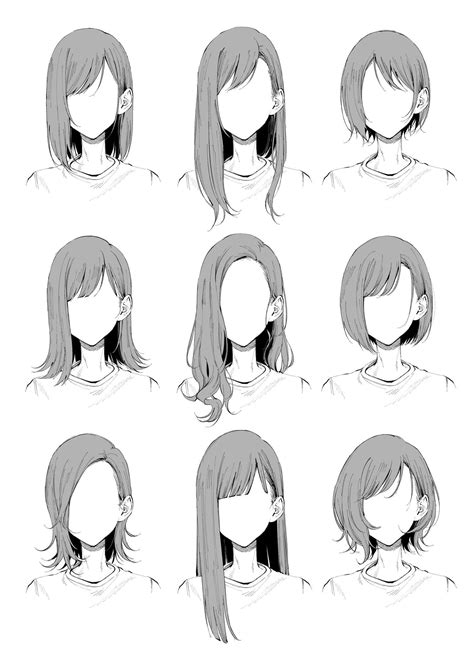 Pin oleh Jgsdf-c di 資料 | Menggambar rambut, Sketsa, Cara menggambar rambut