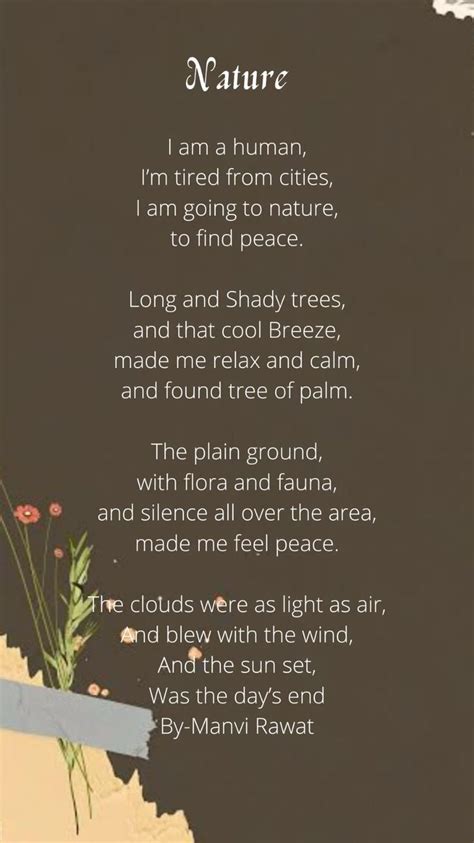 a poem written in the language of nature