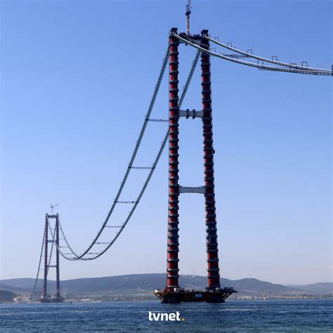 Dardanelles Bridge in Turkey: world's longest suspension bridge u/c