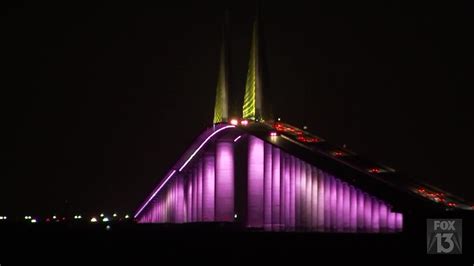 Sunshine Skyway Bridge At Night