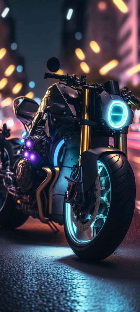 Neon Glow Superbike 4K Wallpaper Download | MOONAZ