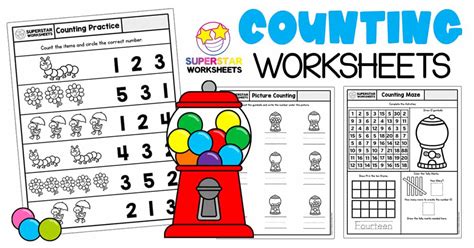 kindergarten counting worksheets superstar worksheets - kindergarten ...