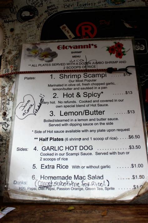 Giovanni's Shrimp Truck - North Shore - Haleiwa, Hawaii - Big Bear's Wife