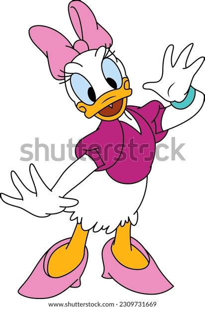 Daisy Duck Disney Cartoon Character Editorial Stock Vector (Royalty ...