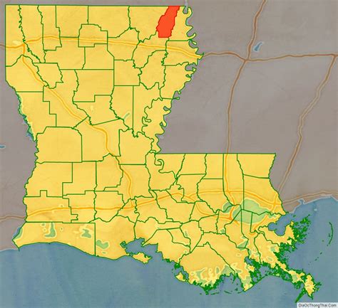 Map of West Carroll Parish, Louisiana - Thong Thai Real